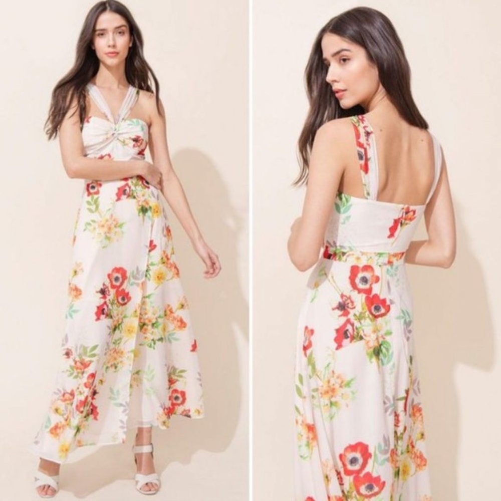 Yum Kim Floral Maxi Dress with Halter Neck